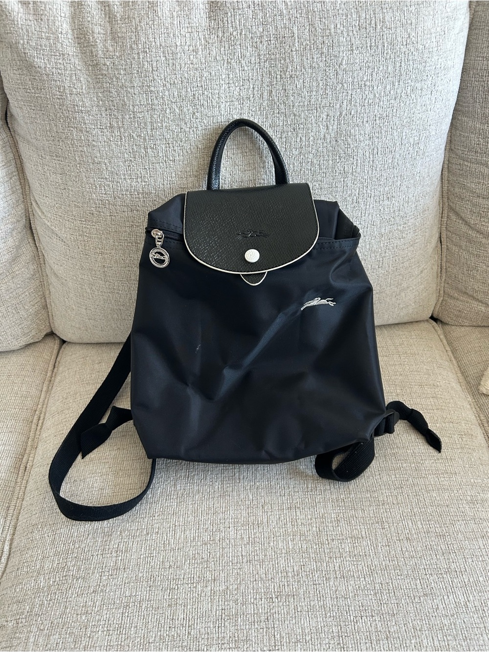 Longchamp Black Nylon Le Pliage Backpack